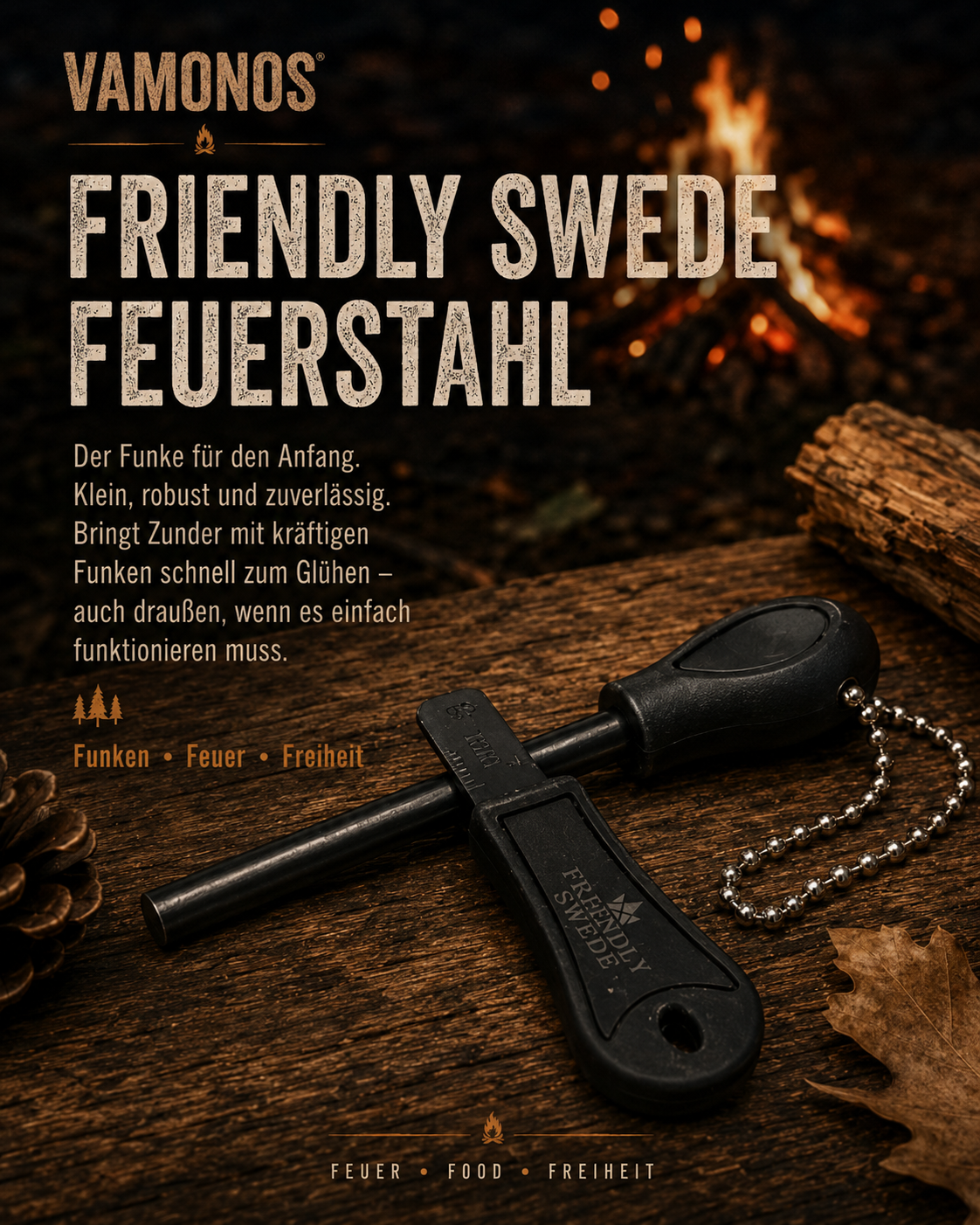 Friendly Swede Feuerstahl im Vamonos Starterset
